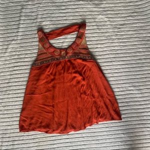 Orange Boho Tank Top